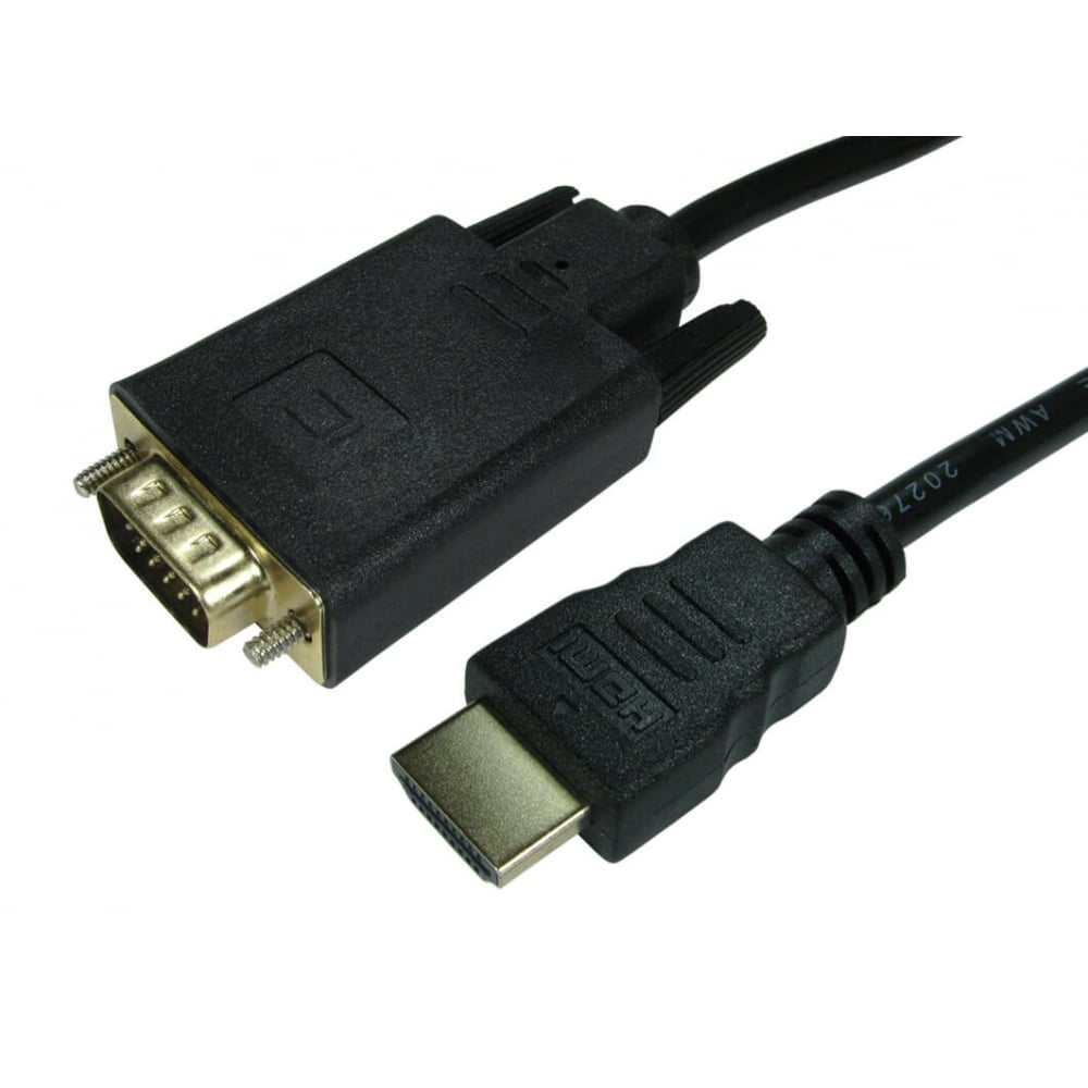 Cables Direct 77HDMI-VGCAB011 video cable adapter 1 m HDMI VGA (D-Sub) Black - 77HDMI-VGCAB011